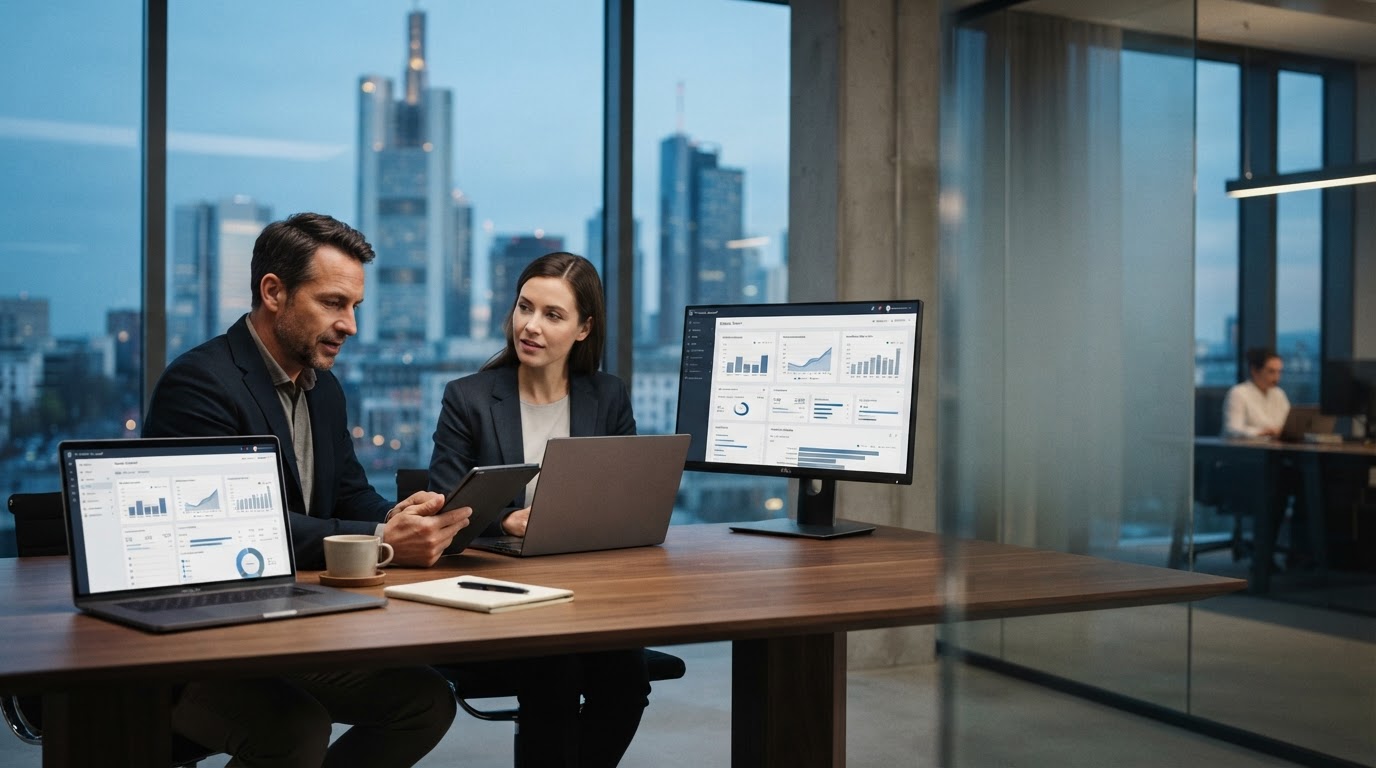 Fortress Counsel Analyse-Dashboard mit Echtzeit-Marktkennzahlen und Portfoliobewertung